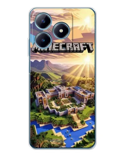 Чехол для Realme C63 4G с картинкой «Minecraft панорама»