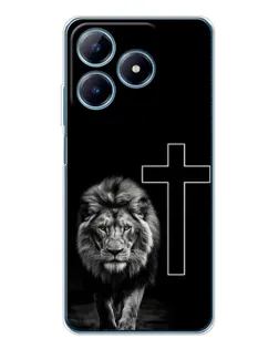 Чехол для Realme C63 4G с картинкой «Лев и Крест»