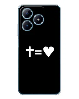 Чехол для Realme C63 4G с картинкой «Крест и Сердце»