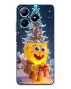 Чохол для Realme C63 4G з картинкою «Різдвяний Спанч Боб»