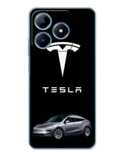 Чехол для Realme C63 4G с картинкой «Tesla Model Y»