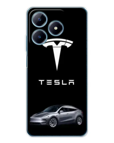 Чехол для Realme C63 4G с картинкой «Tesla Model Y»