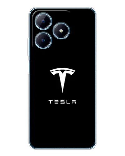 Чехол для Realme C63 4G с картинкой «Tesla White Logo»