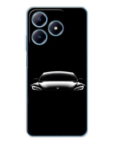 Чехол для Realme C63 4G с картинкой «Фары Tesla Night»