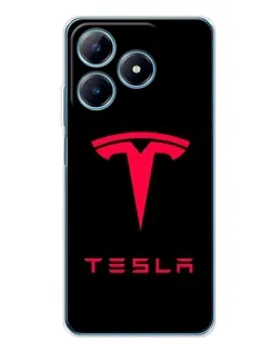 Чехол для Realme C63 4G с картинкой «Tesla Red Logo»