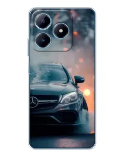 Чехол для Realme C63 4G с картинкой «Mercedes — ночной город»