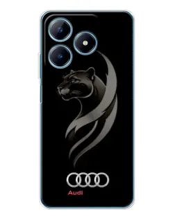 Чехол для Realme C63 4G с картинкой «Графика — пантера и Audi»