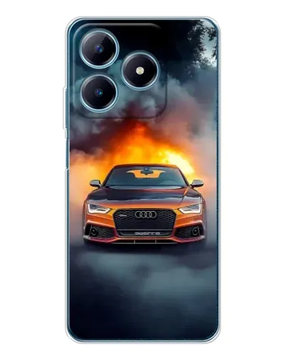 Чехол для Realme C63 4G с картинкой «Audi в огненном дыму» Чехол для Realme C63 4G с картинкой «Audi в огненном дыму»