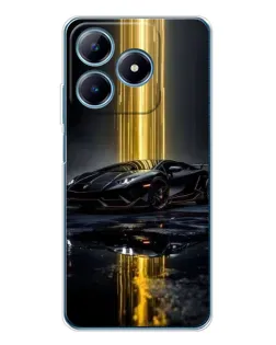 Чехол для Realme C63 4G с картинкой «Ночной Lamborghini драйв»