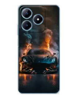 Чехол для Realme C63 4G с картинкой «Lamborghini дымная эстетика»