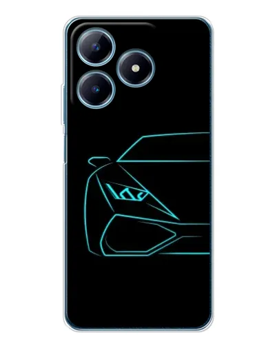 Чехол для Realme C63 4G с картинкой «Голубой силуэт Lamborghini» Чехол для Realme C63 4G с картинкой «Голубой силуэт Lamborghini»