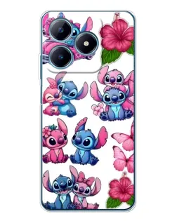 Чехол для Realme C63 4G с картинкой «Стикеры Stitch и Angel»