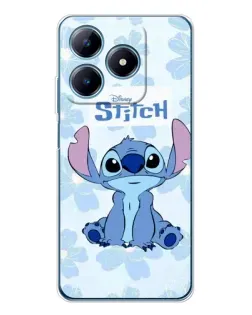 Чехол для Realme C63 4G с картинкой «Stitch среди цветов»