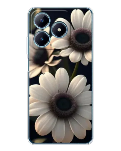 Чохол для Realme C63 4G з картинкою «Білі маргаритки макро»