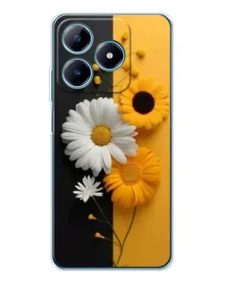 Чохол для Realme C63 4G з картинкою «Соняшник та ромашка»