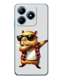 Чехол для Realme C63 4G с картинкой «Капибара рэпер даб» Чехол для Realme C63 4G с картинкой «Капибара рэпер даб»