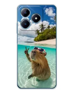 Чехол для Realme C63 4G с картинкой «Капибара на море» Чехол для Realme C63 4G с картинкой «Капибара на море»