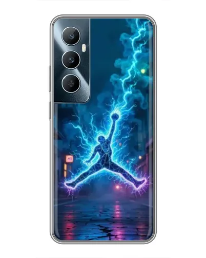 Чехол для Realme C65 с картинкой «Jordan Gold Jumpman»