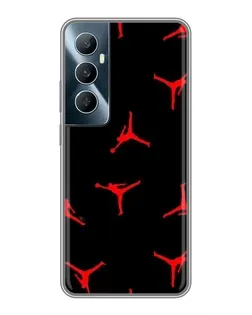 Чохол для Realme C65 з картинкою «Jordan Red Pattern»