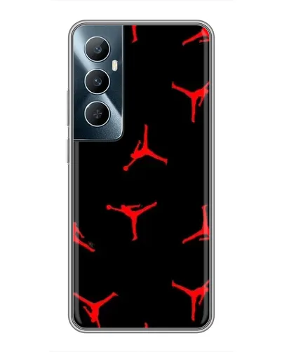 Чехол для Realme C65 с картинкой «Jordan Red Pattern»
