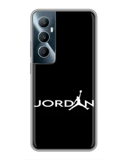 Чехол для Realme C65 с картинкой «Jordan White Logo»