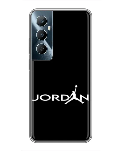 Чехол для Realme C65 с картинкой «Jordan White Logo»