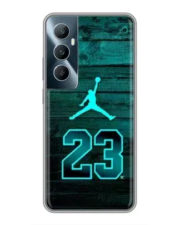 Чехол для Realme C65 с картинкой «Jordan Cyan 23»