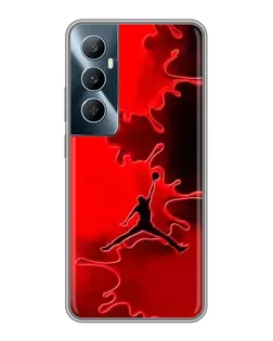 Чехол для Realme C65 с картинкой «Jordan Red Smoke»