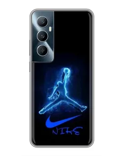 Чехол для Realme C65 с картинкой «Jordan Neon Blue»