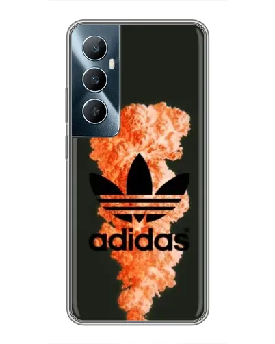Чехол для Realme C65 с картинкой «Оранжевый дым Adidas»