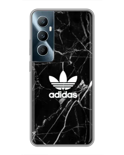 Чехол для Realme C65 с картинкой «Белый мрамор Adidas»