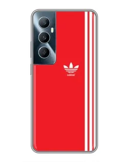 Чехол для Realme C65 с картинкой «Красный минимализм Adidas»