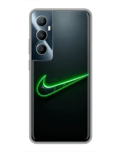 Чехол для Realme C65 с картинкой «Неоновый контур Nike»