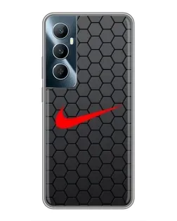 Чохол для Realme C65 з картинкою «Nike — карбонова сітка»