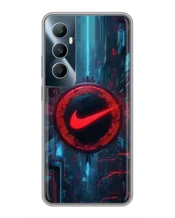 Чехол для Realme C65 с картинкой «Техногенный стиль Nike»