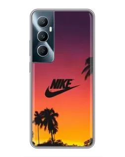 Чехол для Realme C65 с картинкой «Nike на закате солнца»