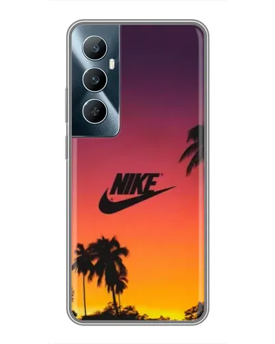 Чехол для Realme C65 с картинкой «Nike на закате солнца»