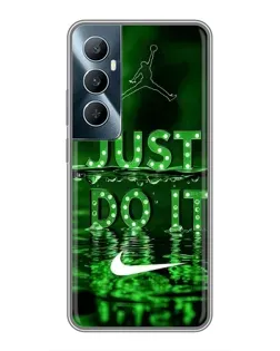 Чехол для Realme C65 с картинкой «Зеленый неоновый Nike»