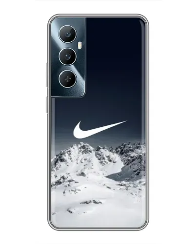 Чехол для Realme C65 с картинкой «Nike — зимние горы»
