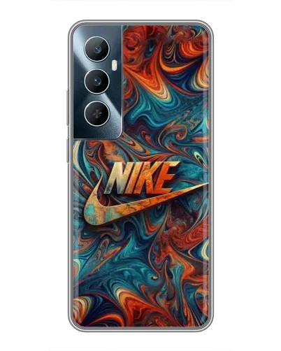 Чехол для Realme C65 с картинкой «Nike в абстракции»