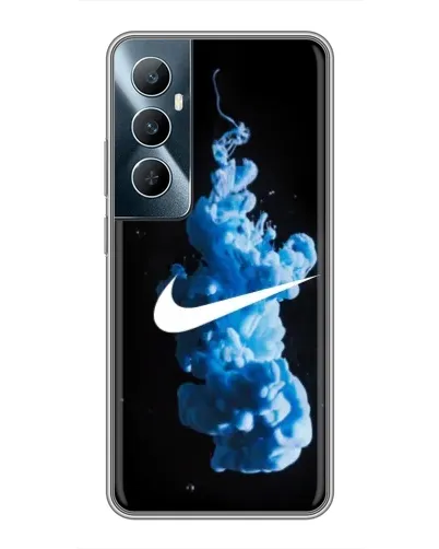 Чехол для Realme C65 с картинкой «Nike и синий дым»