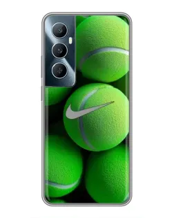 Чехол для Realme C65 с картинкой «Теннисные мячи Найк»