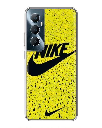 Чехол для Realme C65 с картинкой «Желтый текстурный Nike»