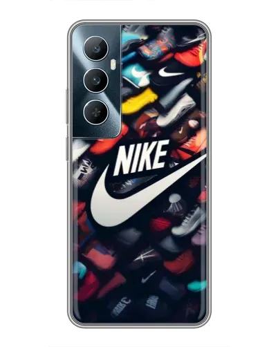 Чехол для Realme C65 с картинкой «Коллекция кроссовок Nike»
