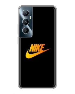 Чехол для Realme C65 с картинкой «Золотой логотип Nike»