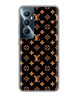Чехол для Realme C65 с картинкой «Золотая монограмма LV»