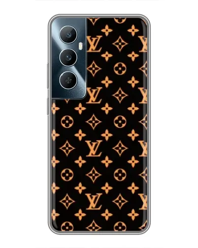 Чехол для Realme C65 с картинкой «Золотая монограмма LV»