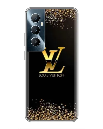 Чехол для Realme C65 с картинкой «LV — золотые искры»