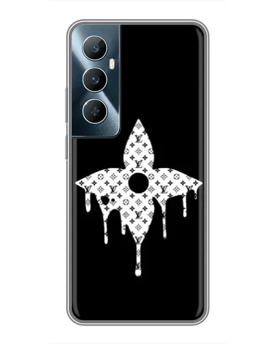 Чехол для Realme C65 с картинкой «Цветочная монограмма»