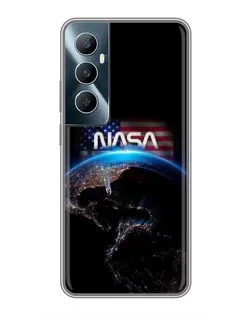 Чехол для Realme C65 с картинкой «Земля из космоса NASA»